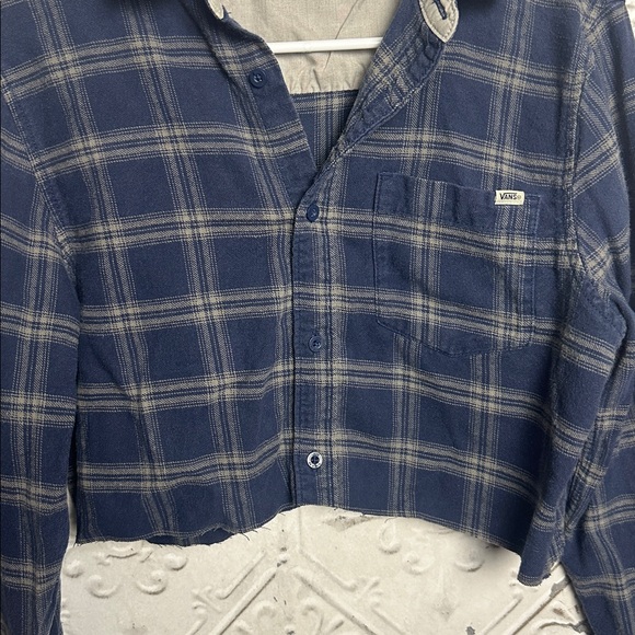 Vans cropped Navy Plaid Shirt - Picture 3 of 3